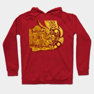 golden maya traveller pattern ecopop Hoodie